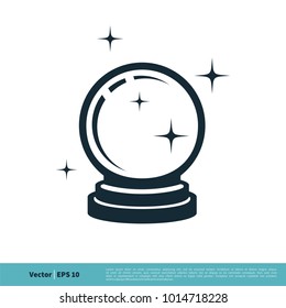 Crystal Ball Magic Icon Vector Logo Template Illustration Design. Vector EPS 10.