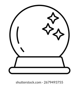 Ilustración vectorial de icono de contorno de bola de cristal