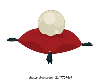 bola de cristal en icono de almohada