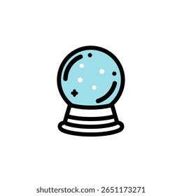 Crystal ball predicts future event illustration isolated white