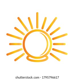 ornamento de rayos de bola de cristal sobre el estilo de gradiente de fondo blanco ilustración vectorial
