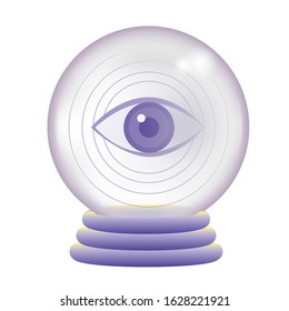 Crystal ball reflecting the eye