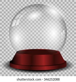 Crystal ball with reflection isolated and transparent for design. Vector eps10.