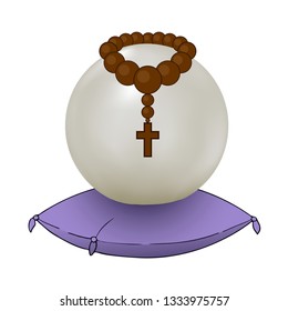 crystal ball with rosary