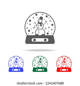 crystal ball with snow and snowman inside icon. Elements of Christmas holidays in multi colored icons. Premium quality graphic design icon. Simple icon for websites, web design