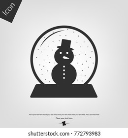 Crystal ball snowman vector icon