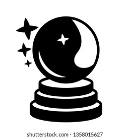 crystal ball with star icon vector