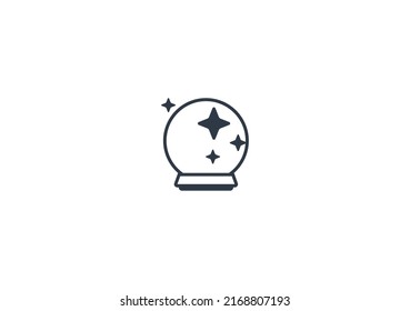 Emoticono plano vectorial Crystal Ball. Isolación de Crystal Ball ilustración. icono de Crystal Ball