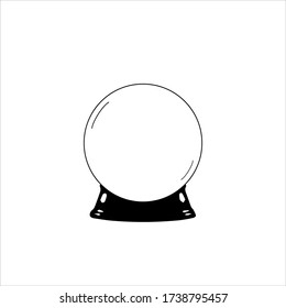 Crystal ball vector, fortune telling prediction ball, magic crystal ball vector illustration