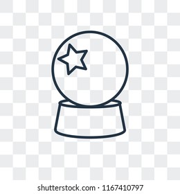 Crystal ball vector icon isolated on transparent background, Crystal ball logo concept