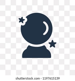 Crystal ball vector icon isolated on transparent background, Crystal ball transparency concept can be used web and mobile