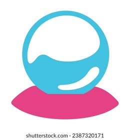 Icono vectorial de bola de cristal aislado en fondo blanco. Estilo plano de icono de bola de cristal