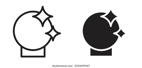 Icono de Vector de bola de cristal en negro.