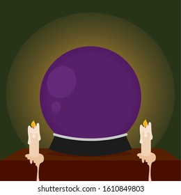 Crystal ball. Witch accessory - Vector illustration design