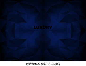 Crystal blue 3D abstract geometric background with triangular polygons. Vector luxury illustration for technology presentations, website background.