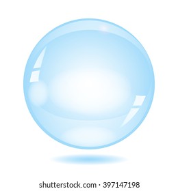 Crystal blue glob isolated on white background