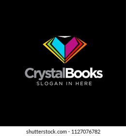 Crystal book logo in black background