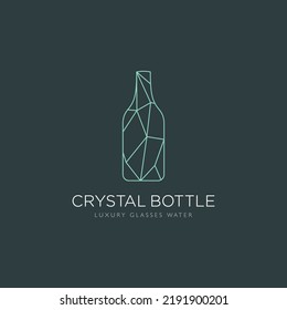 Icono del logotipo de la línea lineal del frasco de cristal Icono de diseño vector ilustración