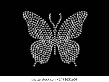 Vector de mariposa de cristal dibujado a mano Vector