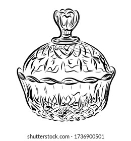 Crystal candy box hand drawn vector illustration doodle illustration isolated on white background 