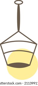 Crystal chandelier, illustration, vector on a white background.