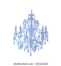 Crystal chandelier on white background. Vector illustration