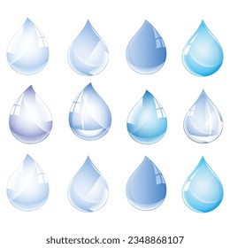 Crystal Clear Water Drops Vectors