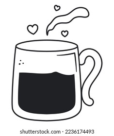 crystal coffee cup over white