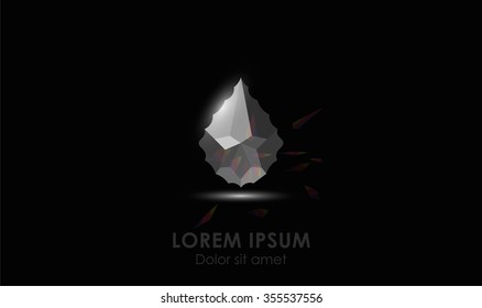 Crystal concept. Transparent diamond  with highlights. Useful for background, logo and more.