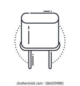 Icono de cristal, ilustración lineal aislada, vector de línea delgada, signo de diseño web, símbolo de concepto de contorno con trazo editable sobre fondo blanco.