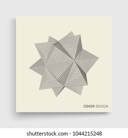 Kristall. Design-Vorlage abdecken.  Molekulares Gitter. 3d-futuristische Technologie-Stil für Chemie und Wissenschaft. Vektorgrafik. 