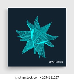 Cristal. Plantilla de diseño de portada.  Cuadrícula molecular. 3d estilo de tecnología futurista para la química y la ciencia. Ilustración vectorial. 