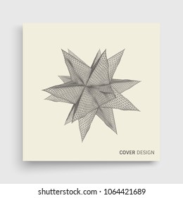 Cristal. Plantilla de diseño de portada.  Cuadrícula molecular. 3d estilo de tecnología futurista para la química y la ciencia. Ilustración vectorial. 
