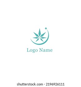 Crystal and crescent moon marijuana logo for health, hospital, clinic.