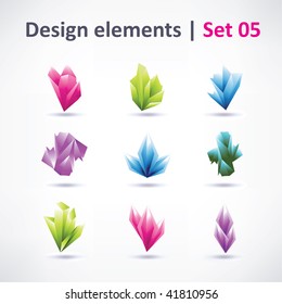 Crystal design elements for business artwork vector