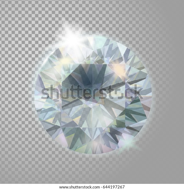 水晶ダイヤモンドブリリアント宝石宝石 透明な背景アートにリアルな3d詳細ベクターイラスト のベクター画像素材 ロイヤリティフリー