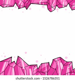 crystal diamond frame hand drawn