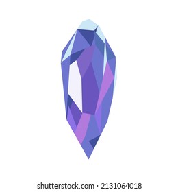 Diamantes de cristal. La magia de Gemstone. Brillante, brillante, de color violeta iridiscente. Ilustración aislada de vector colorido dibujada a mano. Elemento individual de icono