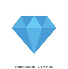 Icono de cristal del diamante, diamante azul