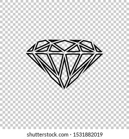 crystal diamond icon symbol flat vector illustration