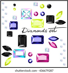 Crystal and diamond image isolated.