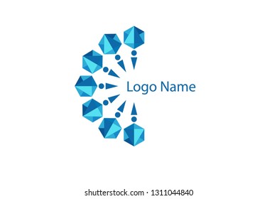 Crystal and diamond logo