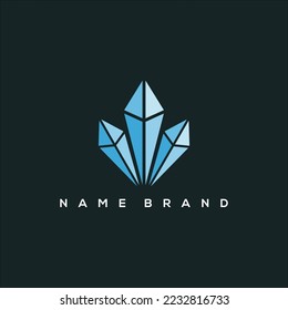 Crystal Diamond and Marijuana Creative Logo Vector