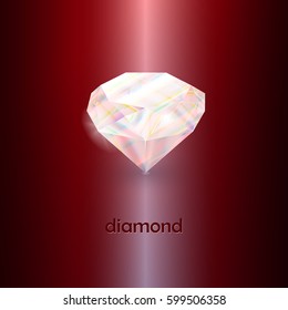 Crystal diamond on a purple background
