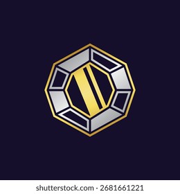 Vector de diamante de cristal logotipo abstracto estilo moderno 