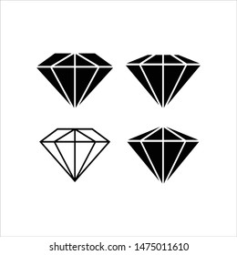 crystal Diamond vector icon on white background.