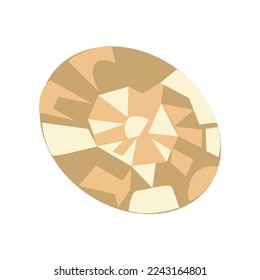 Crystal or diamond vector illustration. Accessory for wedding or proposal, gem isolated on white background. Marriage, love, jewellery concept