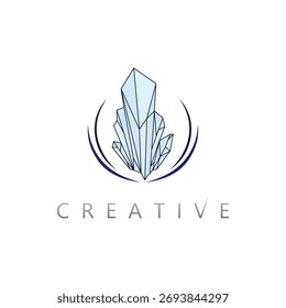 Diseño de logotipo de Vector de diamante de cristal con concepto gráfico lujoso minimalista moderno limpio