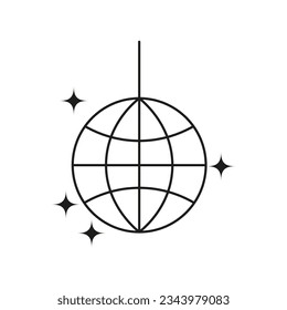 Kristalldisco-Ball-Symbol. Vektorgrafik. EPS10.