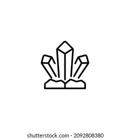 Crystal in Earth Element Outline Icon, Logo, and illustration Vector